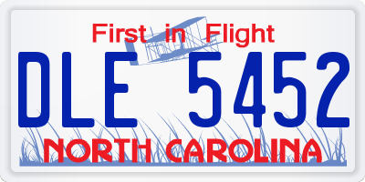 NC license plate DLE5452