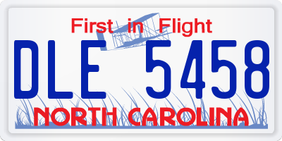 NC license plate DLE5458