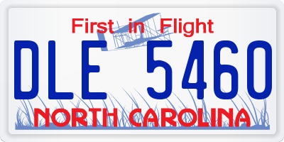 NC license plate DLE5460