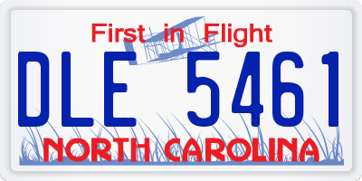 NC license plate DLE5461