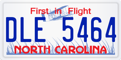 NC license plate DLE5464