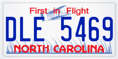 NC license plate DLE5469