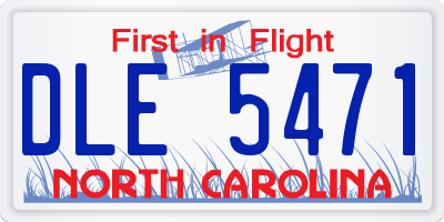 NC license plate DLE5471