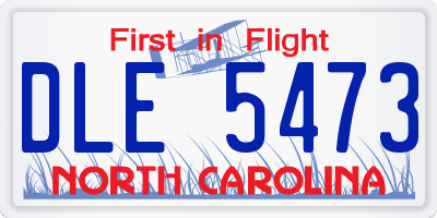 NC license plate DLE5473