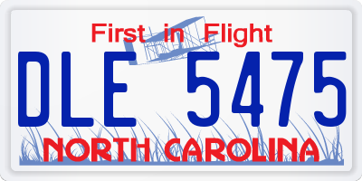 NC license plate DLE5475