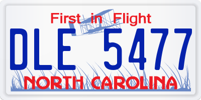 NC license plate DLE5477