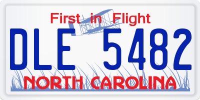 NC license plate DLE5482