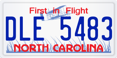 NC license plate DLE5483