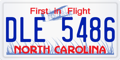 NC license plate DLE5486