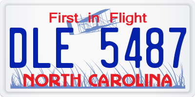 NC license plate DLE5487