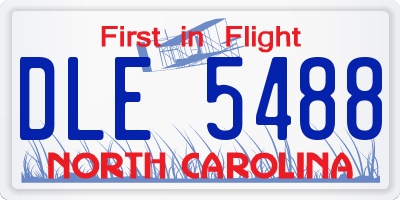 NC license plate DLE5488