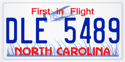 NC license plate DLE5489