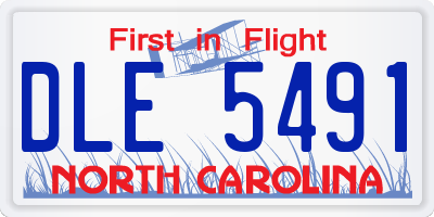 NC license plate DLE5491