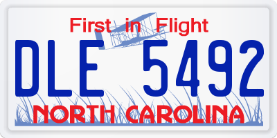 NC license plate DLE5492