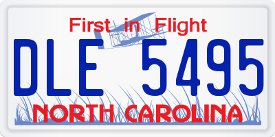 NC license plate DLE5495