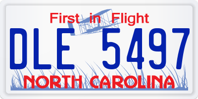 NC license plate DLE5497