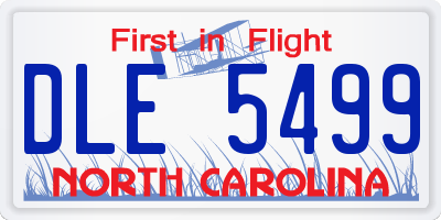 NC license plate DLE5499