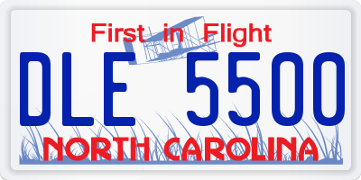 NC license plate DLE5500