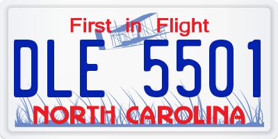 NC license plate DLE5501