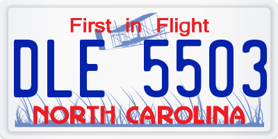 NC license plate DLE5503