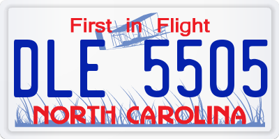 NC license plate DLE5505