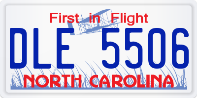 NC license plate DLE5506