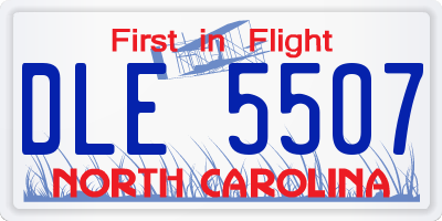 NC license plate DLE5507
