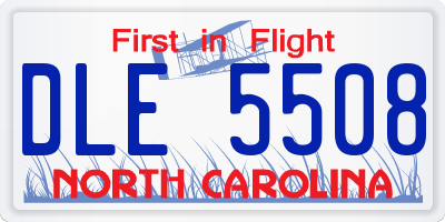 NC license plate DLE5508