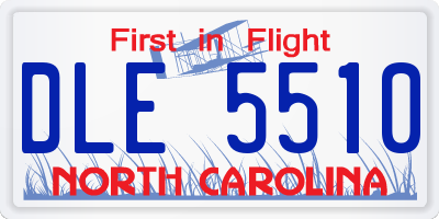 NC license plate DLE5510