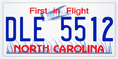 NC license plate DLE5512
