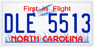 NC license plate DLE5513