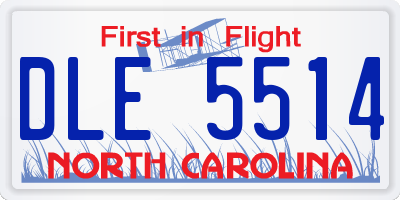 NC license plate DLE5514