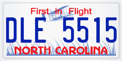 NC license plate DLE5515