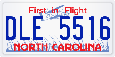NC license plate DLE5516