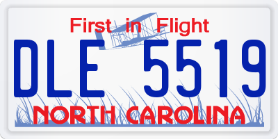 NC license plate DLE5519