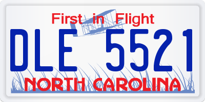NC license plate DLE5521