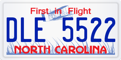 NC license plate DLE5522