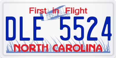 NC license plate DLE5524