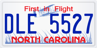 NC license plate DLE5527