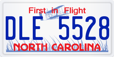 NC license plate DLE5528