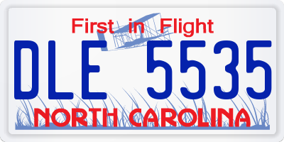 NC license plate DLE5535