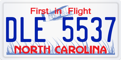 NC license plate DLE5537