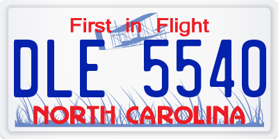 NC license plate DLE5540