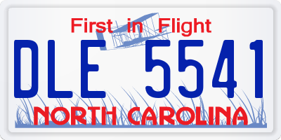 NC license plate DLE5541