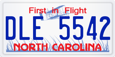 NC license plate DLE5542
