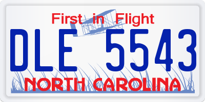 NC license plate DLE5543