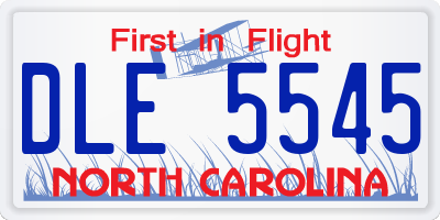 NC license plate DLE5545