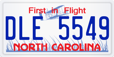 NC license plate DLE5549