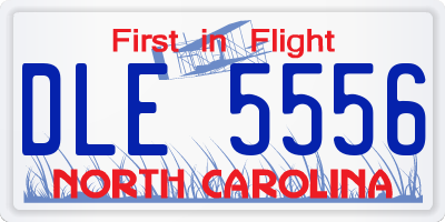 NC license plate DLE5556