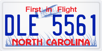 NC license plate DLE5561